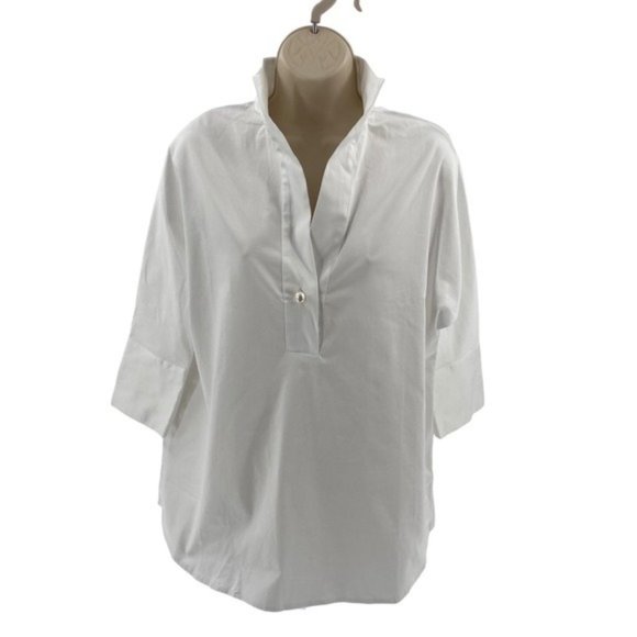 Tuckernuck | NEW Blanc Willow Three-quarter Sleeve Blouse in White Size M - Picture 3 of 11